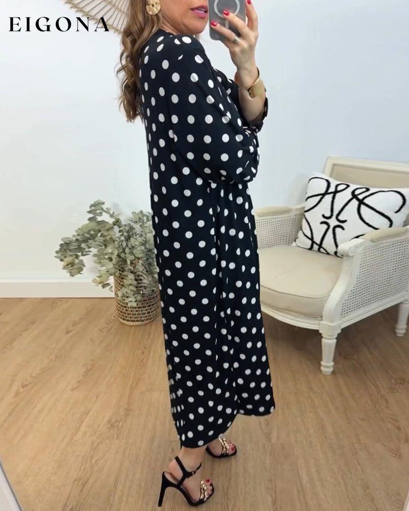 V-neck loose polka-dot dress casual dress spring summer vacation dresses