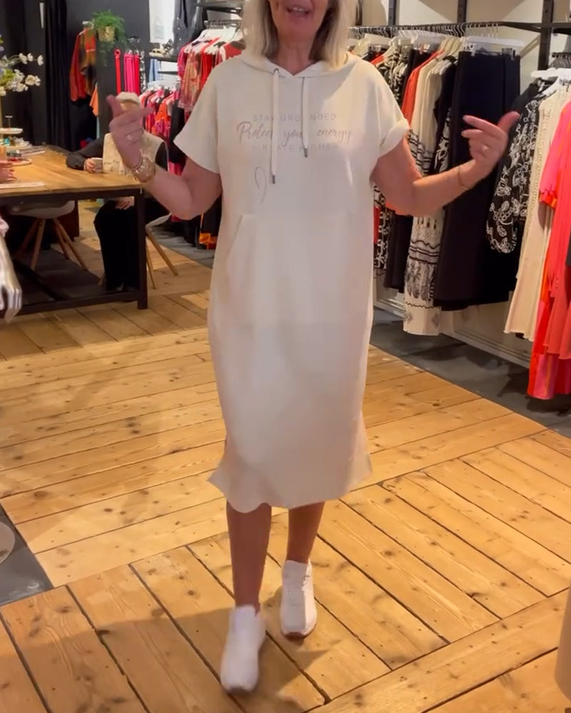 Kleid mit Sports-Schriftzug-Print