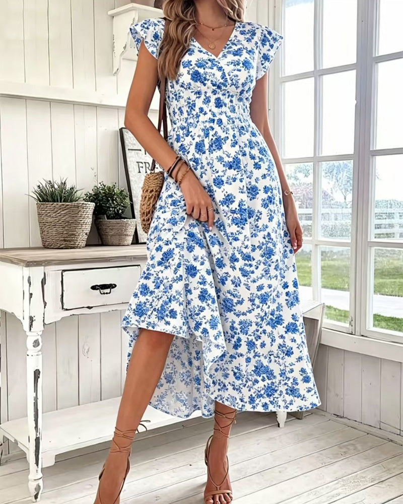 Floral Waist Tie Dress