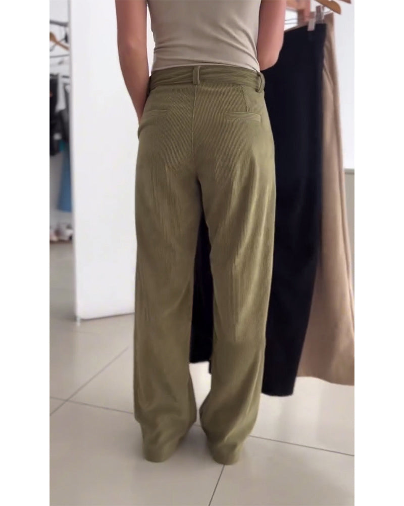 Simple solid color pocket button casual pants 2024 f/w pants