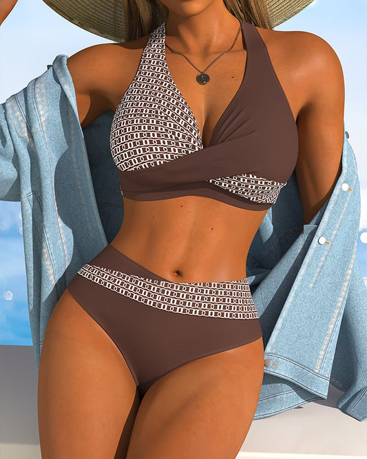 Halter Color Block Crisscross Bikini 2025 f/w bikinis spring summer