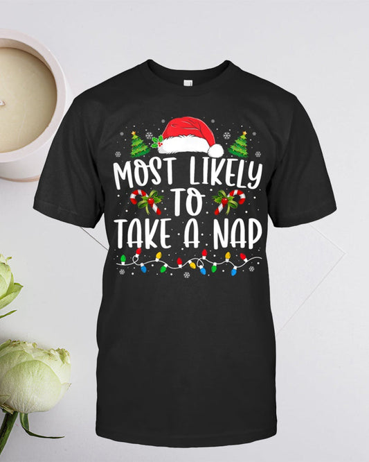 Women's Most Likely To Overshop Shopping T shirt 2024 f/w christmas t-shirts women's christmas