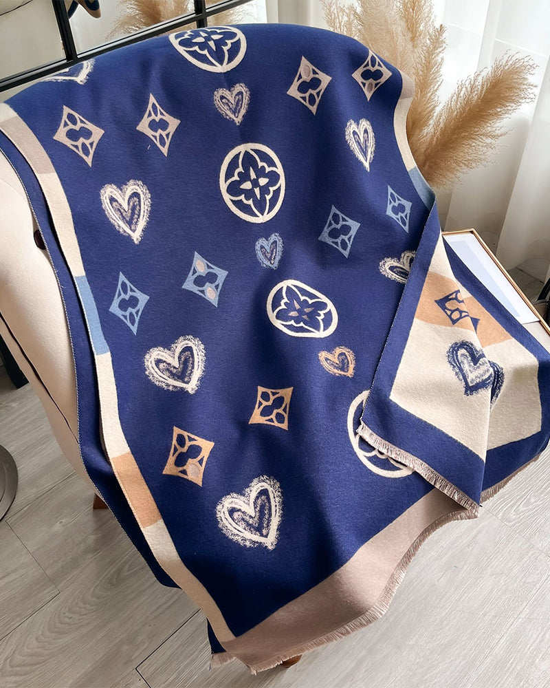 Heart Geometric Fashion Warm Scarf 2024 f/w accesories