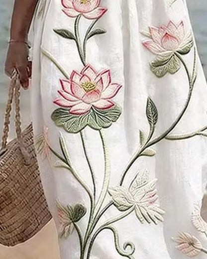 Floral Round Neck Dress