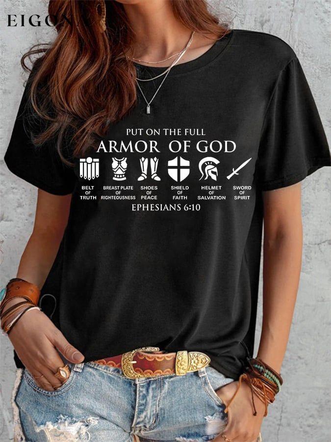 Women's Put on The Full Armor of God print crew neck T-shirt