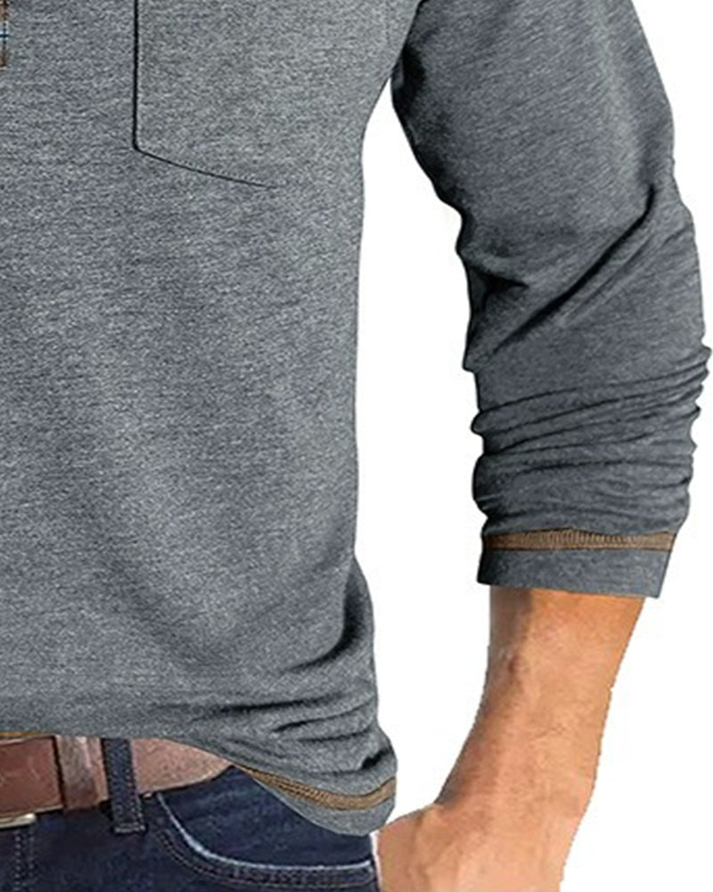 Men's Button Lapel Polo Blouse