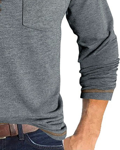 Men's Button Lapel Polo Blouse