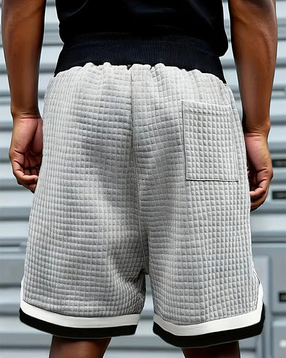 Waffle-Textured Drawstring Shorts