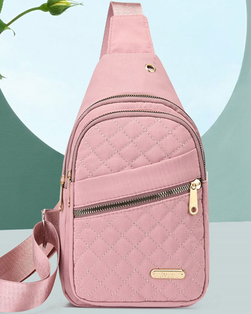 Women's Fashion Embroidered Quilted Chest Bag