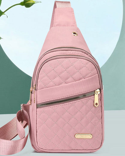 Women's Fashion Embroidered Quilted Chest Bag
