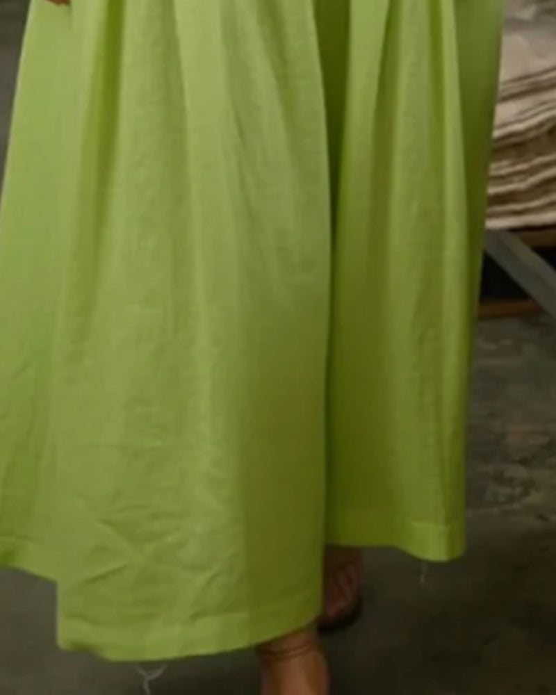 Smocked Crew Neck Dress