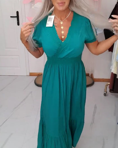 Elegant V-Neck A-Line Dress