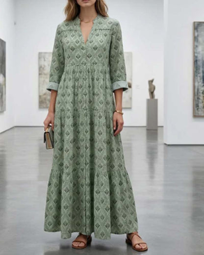 Vintage V-Neck Floral Dress