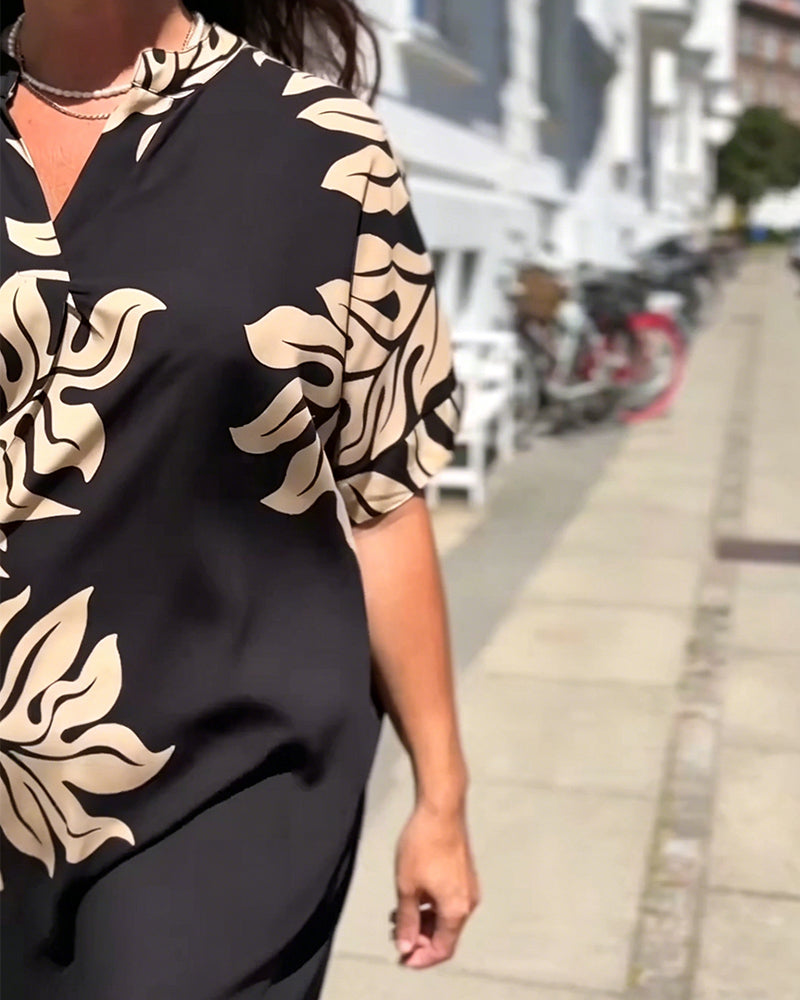 Botanical Print Shift Dress