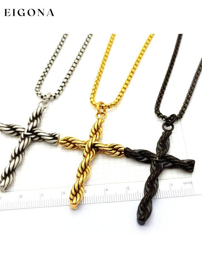 Twisted Twist Cross Necklace clearance sale