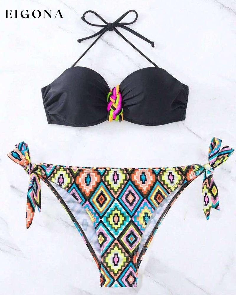 Printed halterneck bikini swimsuit bikini summer