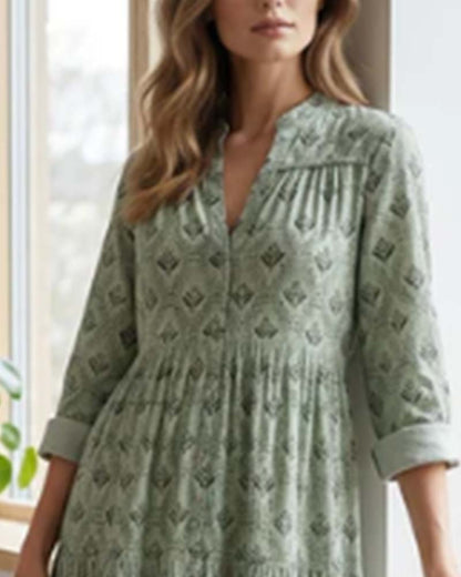 Vintage V-Neck Floral Dress