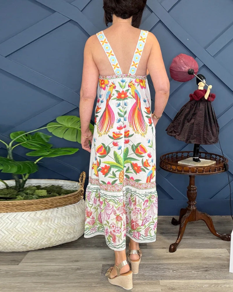 Floral Print Halter Dress