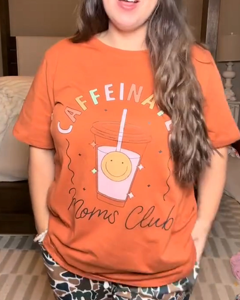 Printed Crew Neck Nursing T-Shirt