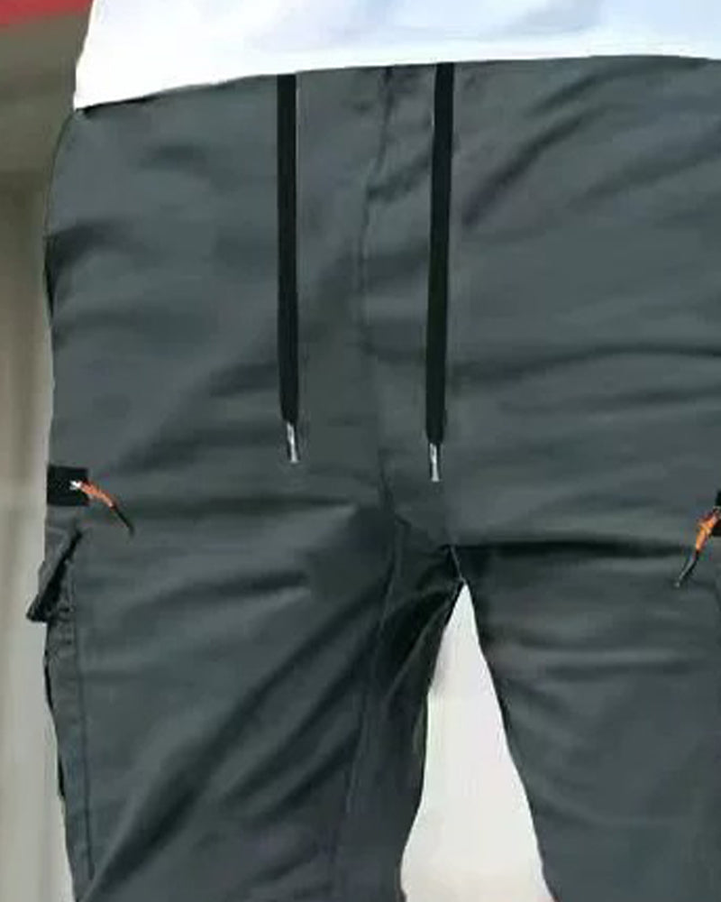 Men's Elastic Cuff Solid Color Relaxed Pant