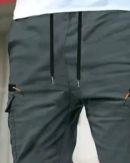 Men's Elastic Cuff Solid Color Relaxed Pant