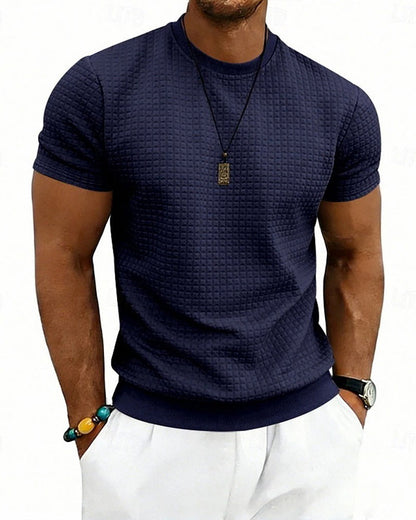 T-Shirt Ribbed Crewneck Short-Sleeve