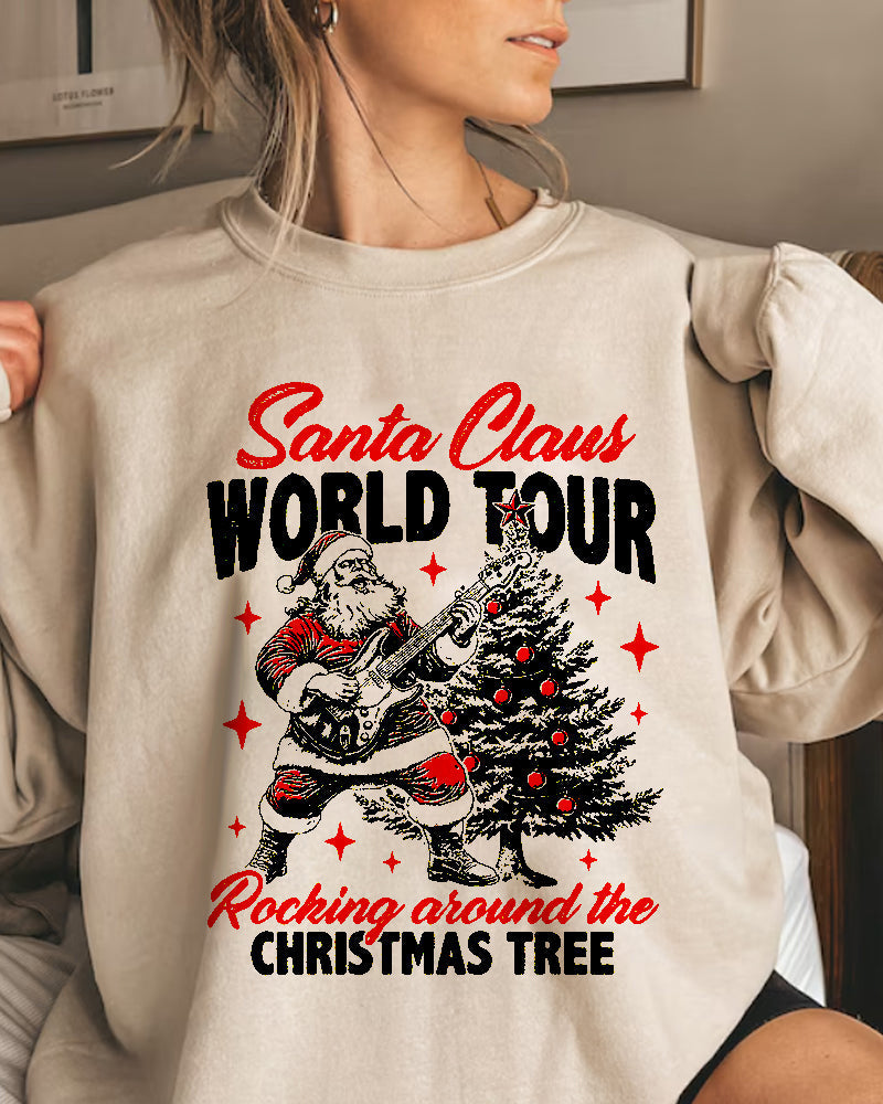 Vintage Christmas Printed Casual Sweatshirts 2024 f/w christmas sweatshirts