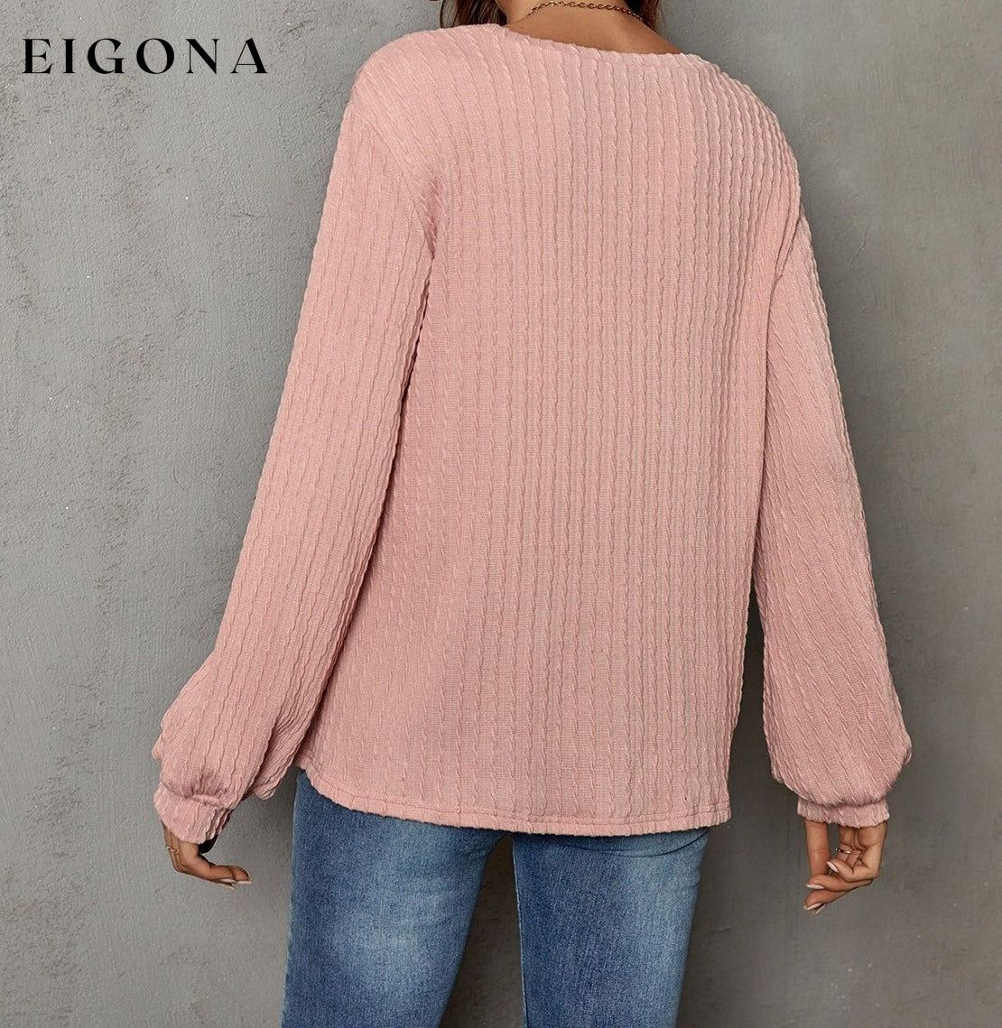 Frill Trim Long Sleeve Blouse clothes Ship From Overseas Shipping Delay 09/29/2023 - 10/01/2023 trend Y@X@N@H