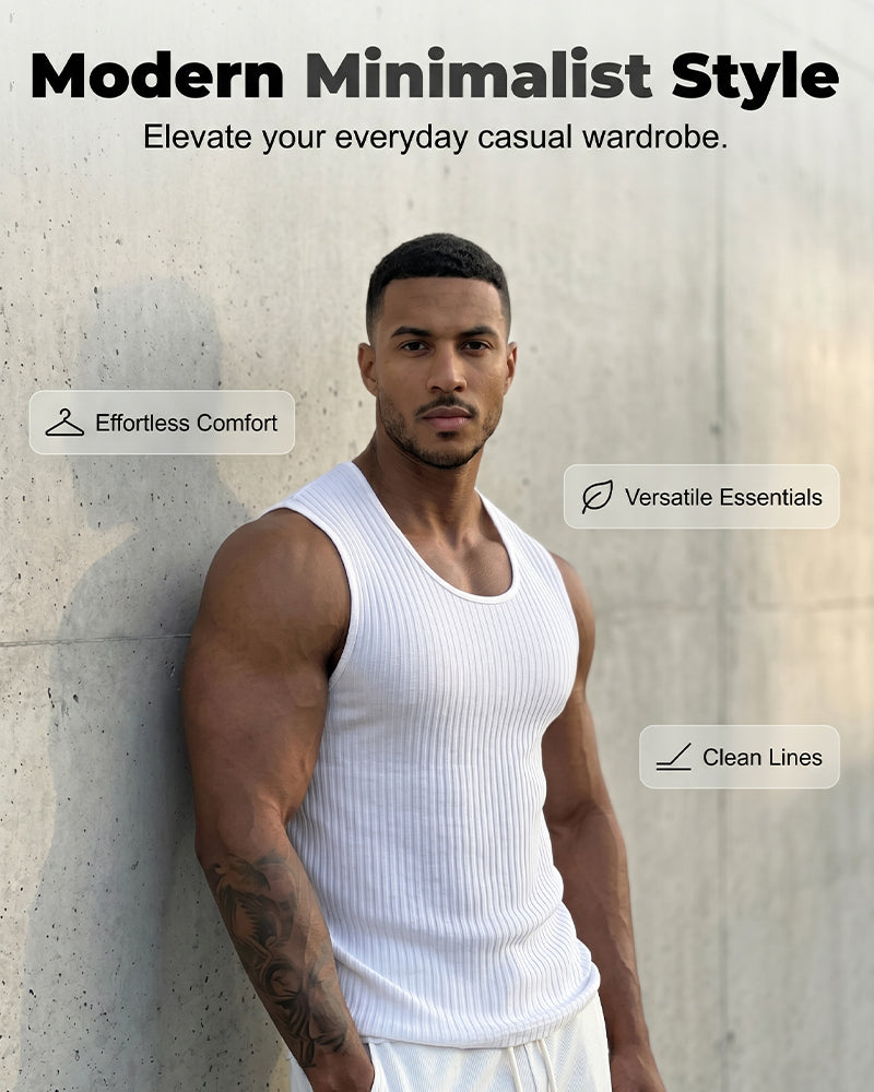 Solid Vertical-Stripe Tank Top