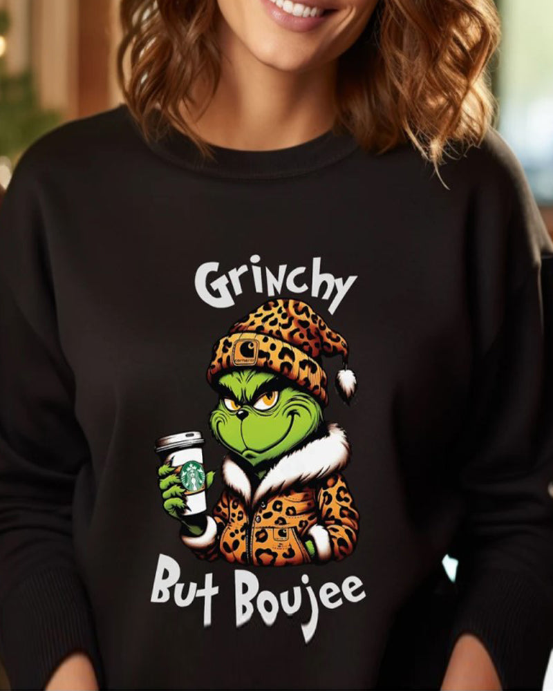 Grinchy but Boujee Christmas sweatshirt