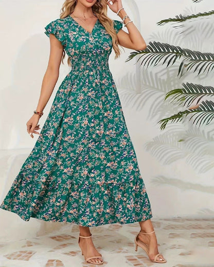 Floral Waist Tie Dress