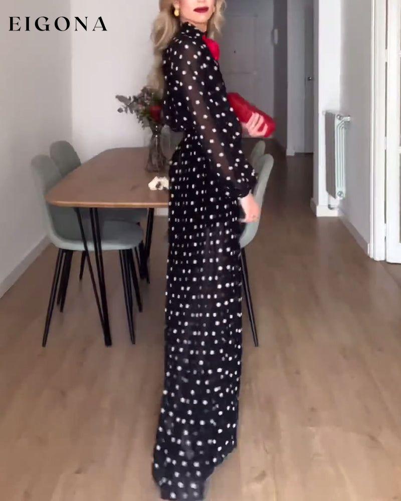 Elegant one-shoulder long dress with polka dot print casual dresses party dresses spring summer