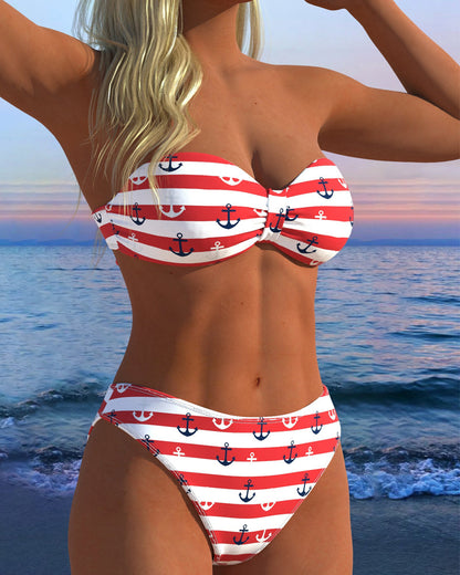 Sexy Striped Triangle Swimsuit