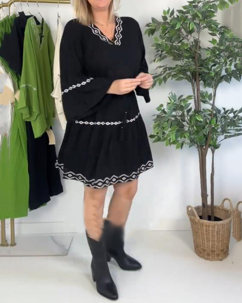 Bohemian Embroidered Skirt Set