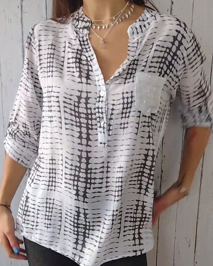 Casual pockets and pleated blouses blouse&shirts