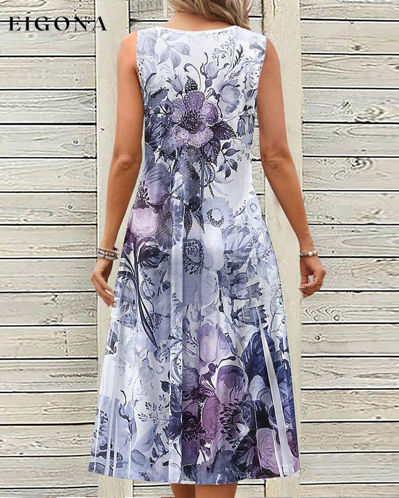 Sleeveless floral print dress casual dresses summer