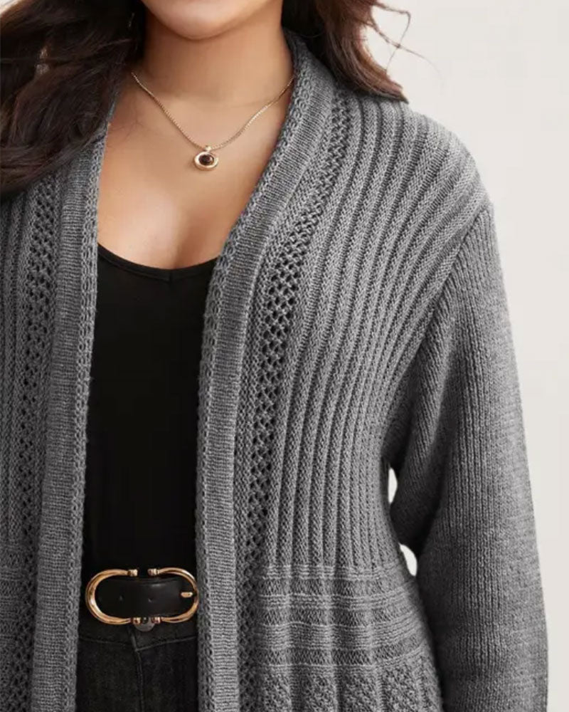 Long Solid Casual Cardigan