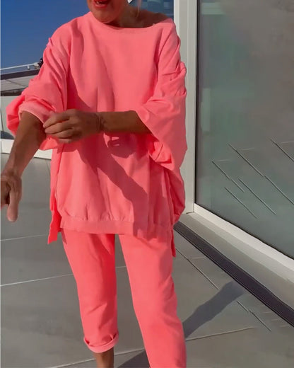 Solid Color Simple Casual Blouse