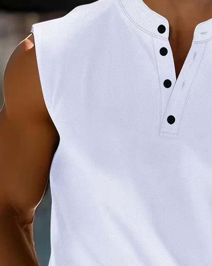 Men's Henry Solid Color Sports Tank Top