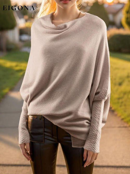 Texture Round Neck Long Sleeve Sweater clothes Ship From Overseas Y.X