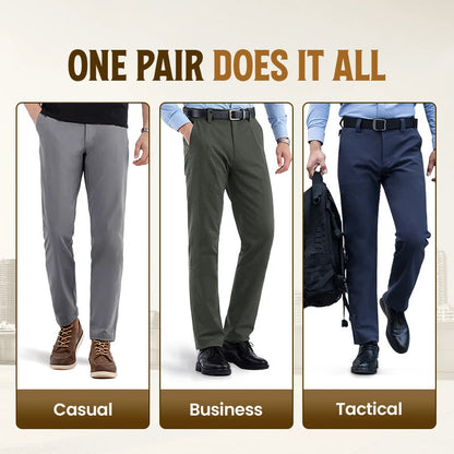 GlideActive - Pantaloni sportivi color cachi da uomo con cintura espandibile