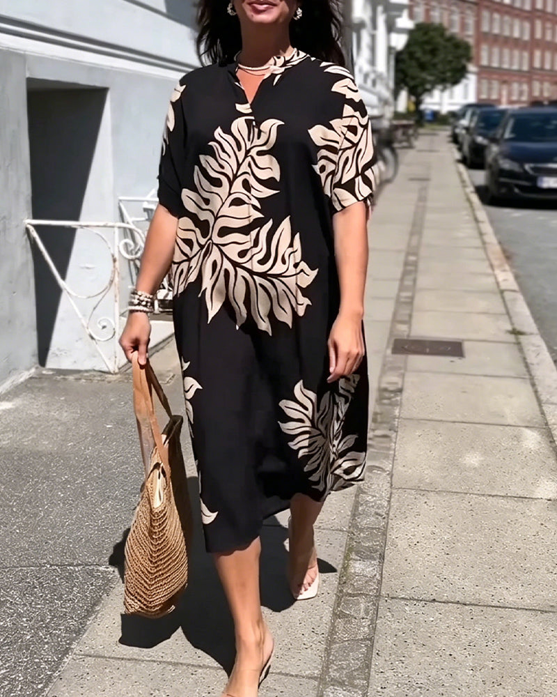 Botanical Print Shift Dress