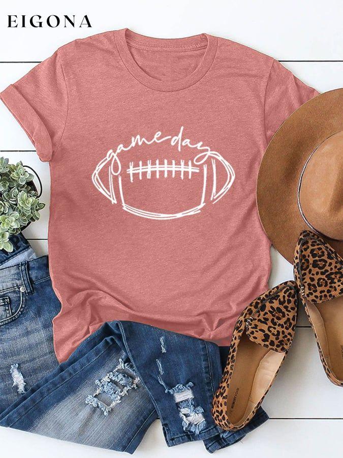 Women's Gameday Football Lover Casual Cotton Tee ball print