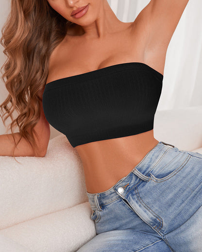 Strapless Solid Color Bandeau Lingerie