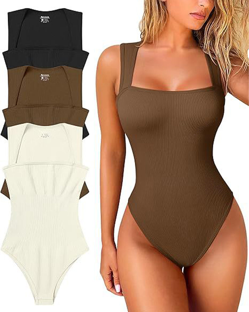 Solid color sleeveless tank bodysuit jumpsuits & rompers lingerie summer tank tops & camis