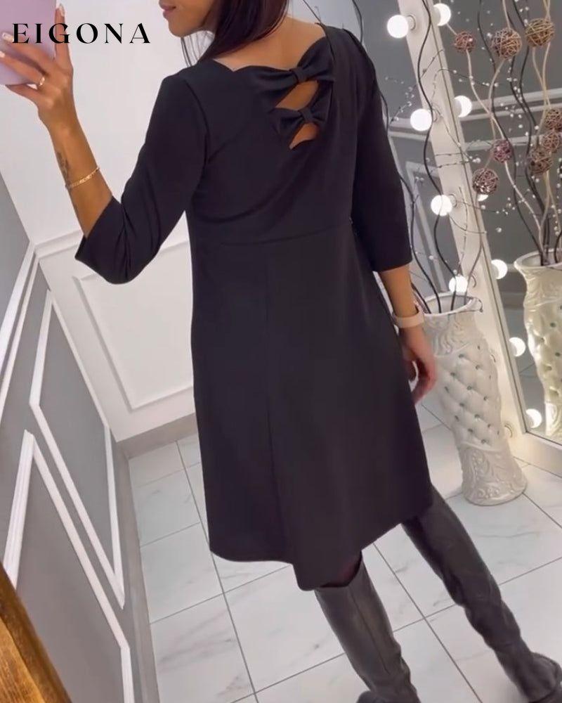 Solid color dress with bow at back 2023 f/w 23BF casual dresses Clothes Dresses spring