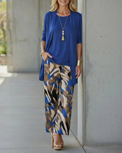 Printed Casual Three-Piece Set