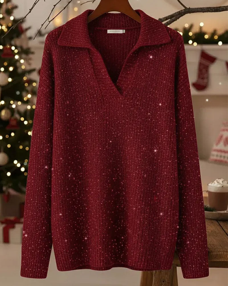 Lapel Long Sleeve Loose Pullover 2024 f/w pullovers