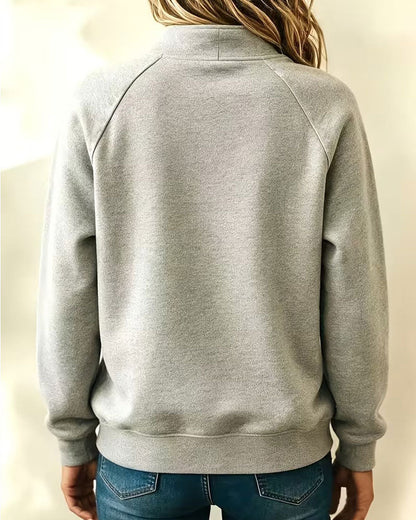 Mock Neck Button Loose Fit Solid Hoodie 2024 f/w hoodies & sweatshirts spring