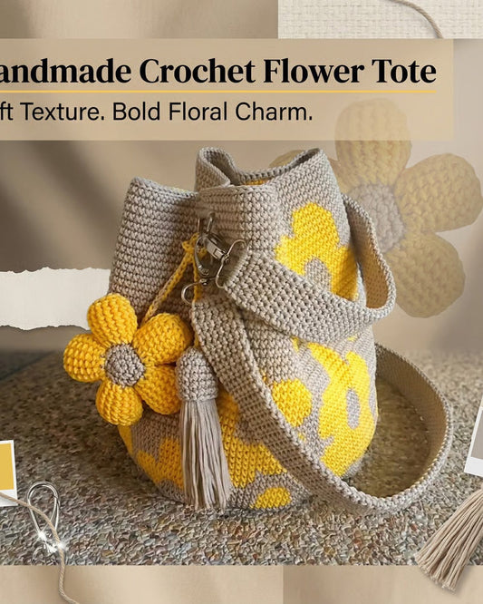 Crochet Flower Tote Bag 2024 f/w bags spring summer